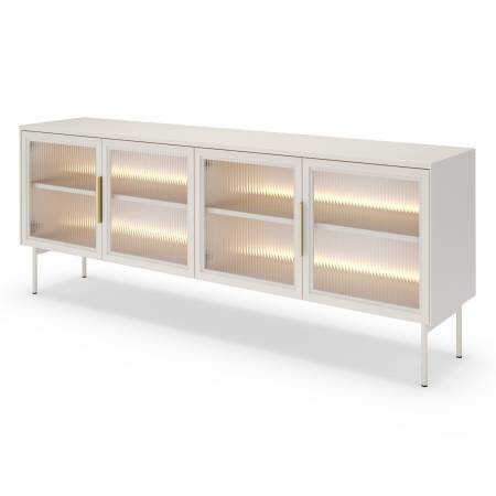 Szafla rtv 180 cm kaszmir komoda po telewizor 4D + LED przeszklona LIMA